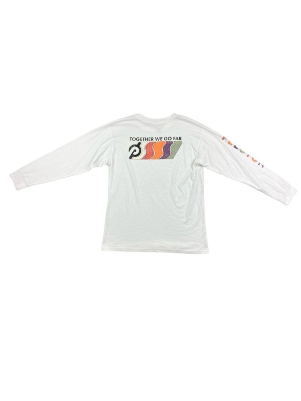 Peloton together we go far White Long Sleeve Shirt with Logo - Picture 3 of 5